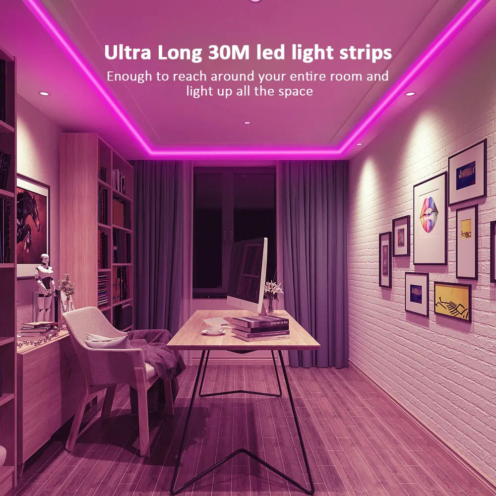 5050 RGB LED Strip aiopp – Bluetooth Control via Happylight App | Music Synchronization, Home Ambient Lighting and Gaming