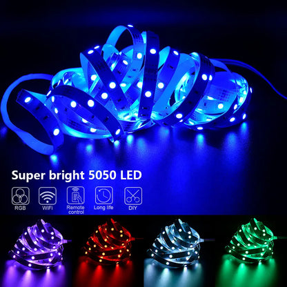 5050 RGB LED Strip aiopp – Bluetooth Control via Happylight App | Music Synchronization, Home Ambient Lighting and Gaming