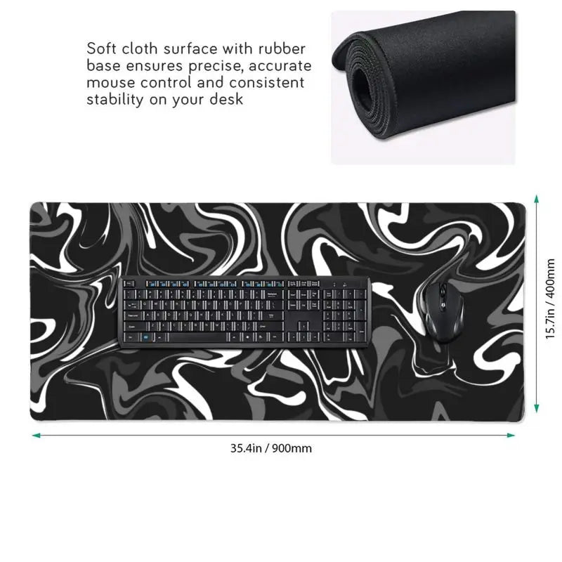 Black &amp; White Marble Gaming Mousepad – Fluidity, Elegance and Precision