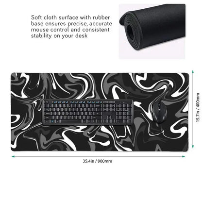 Black &amp; White Marble Gaming Mousepad – Fluidity, Elegance and Precision