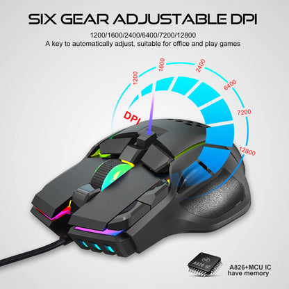 HXSJ S700 RGB Gaming Mouse – High Precision &amp; Futuristic Design