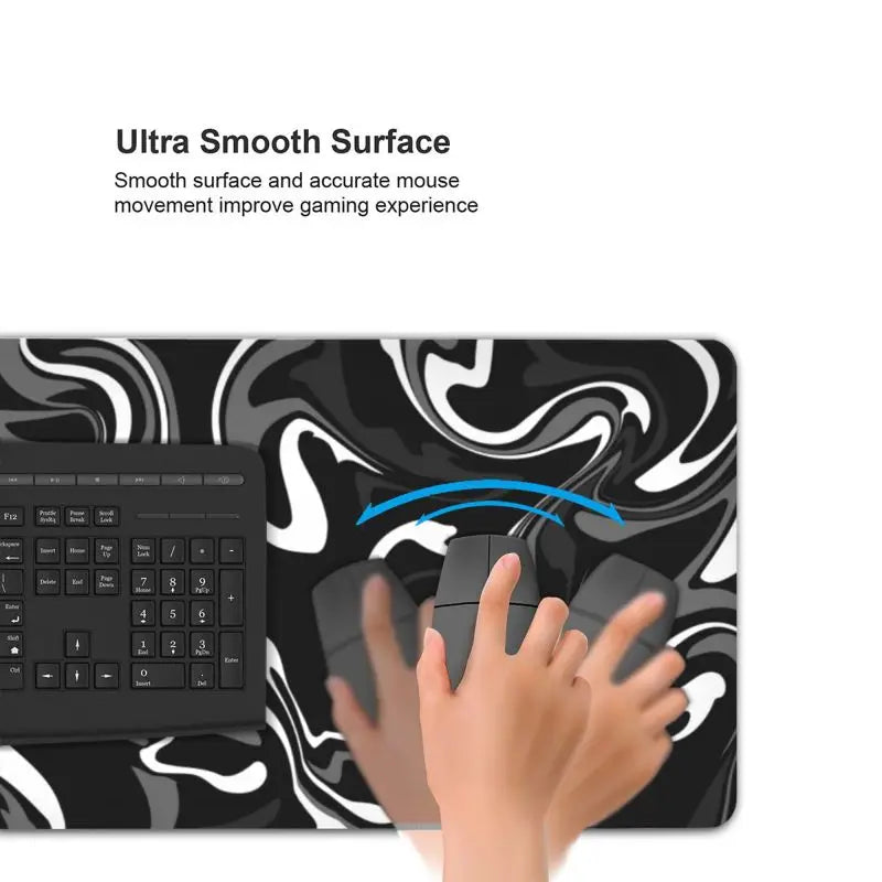 Black &amp; White Marble Gaming Mousepad – Fluidity, Elegance and Precision