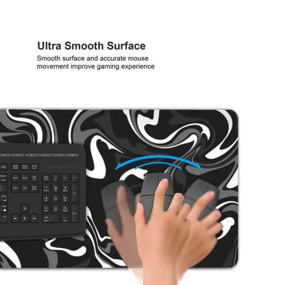 Black &amp; White Marble Gaming Mousepad – Fluidity, Elegance and Precision