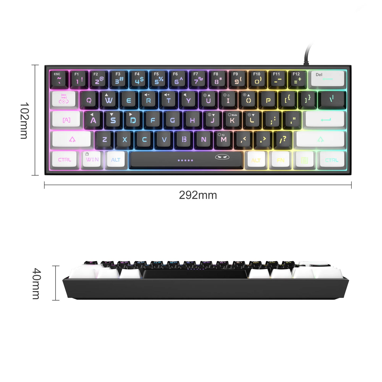 Clavier Gaming Compact 61 Touches RGB – MageGee