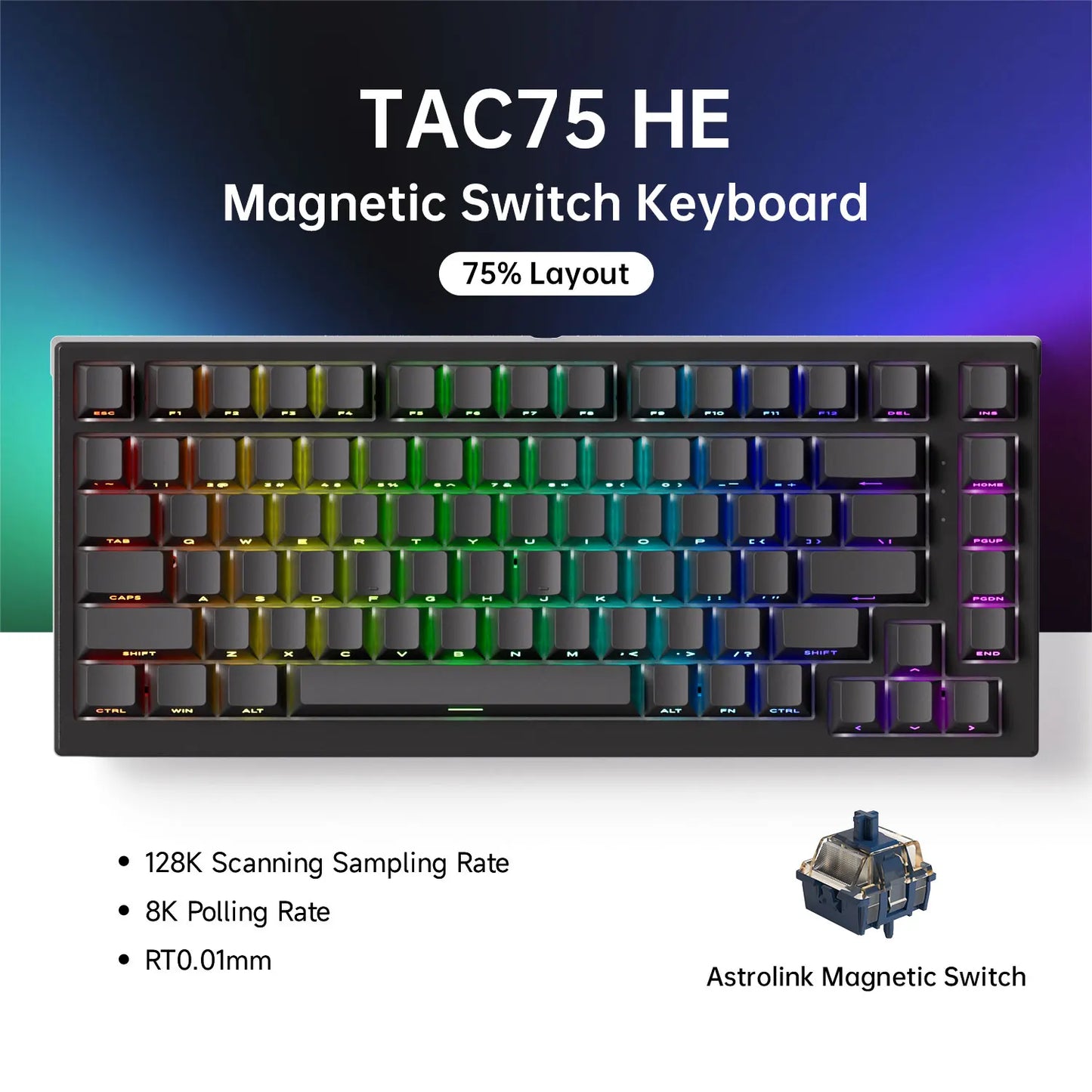 AKKO TAC75 HE – Clavier Magnétique Gaming 75% Haute Précision