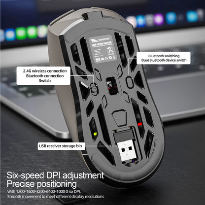 SMAILWOLF RS8 – Wireless Gaming Mouse with Digital Display (73g)