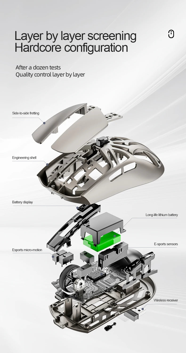 SMAILWOLF RS8 – Wireless Gaming Mouse with Digital Display (73g)