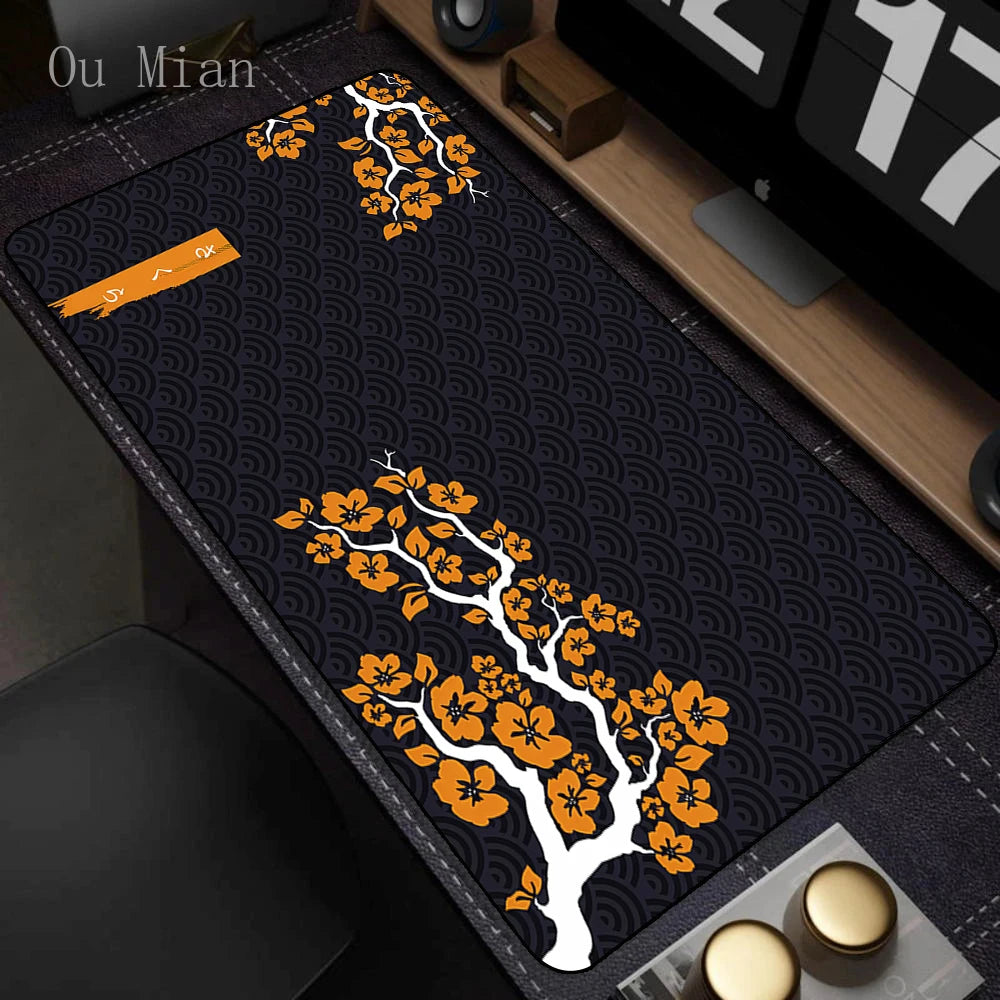 XXL Mouse Pad with Blooming Tree Design - Non-Slip and Waterproof