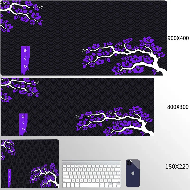 XXL Mouse Pad with Blooming Tree Design - Non-Slip and Waterproof