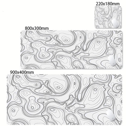 Tapis de Souris Gaming XXL Topographique – Antidérapant, Imperméable et Haute Précision
