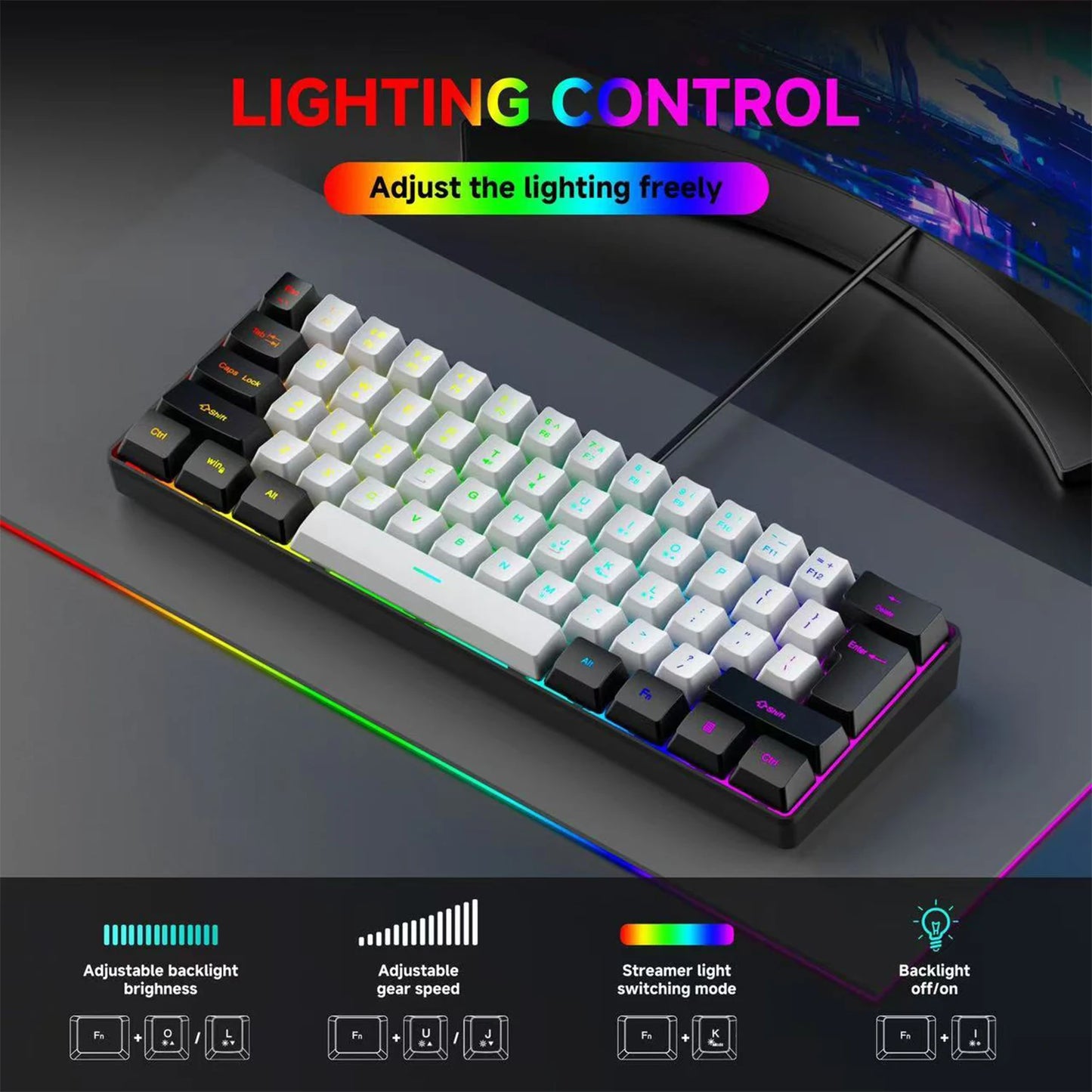 Compact 61-Key RGB Gaming Keyboard – OBAME