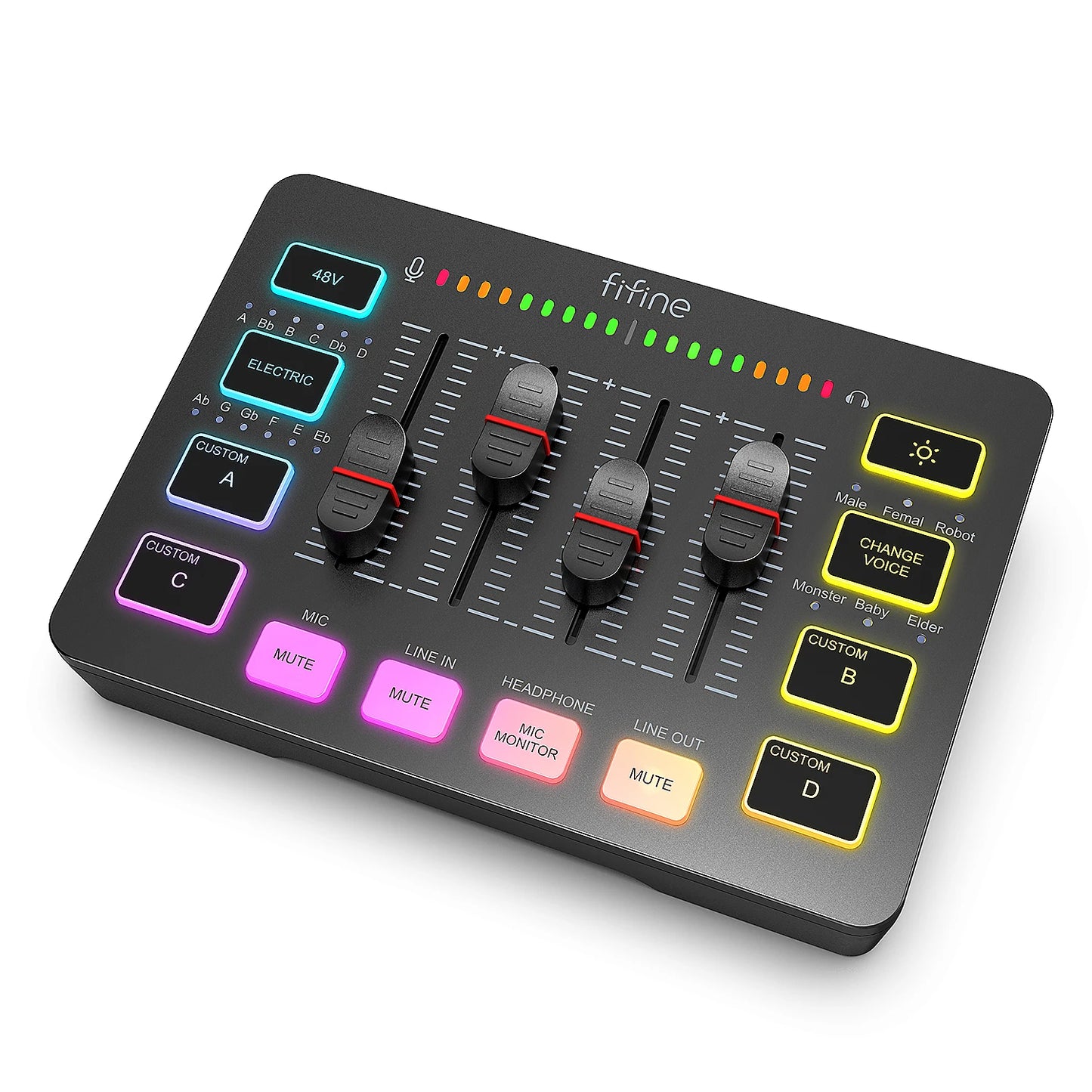 FIFINE SC3 – Table de Mixage Audio RGB pour Streaming, Gaming & Podcast