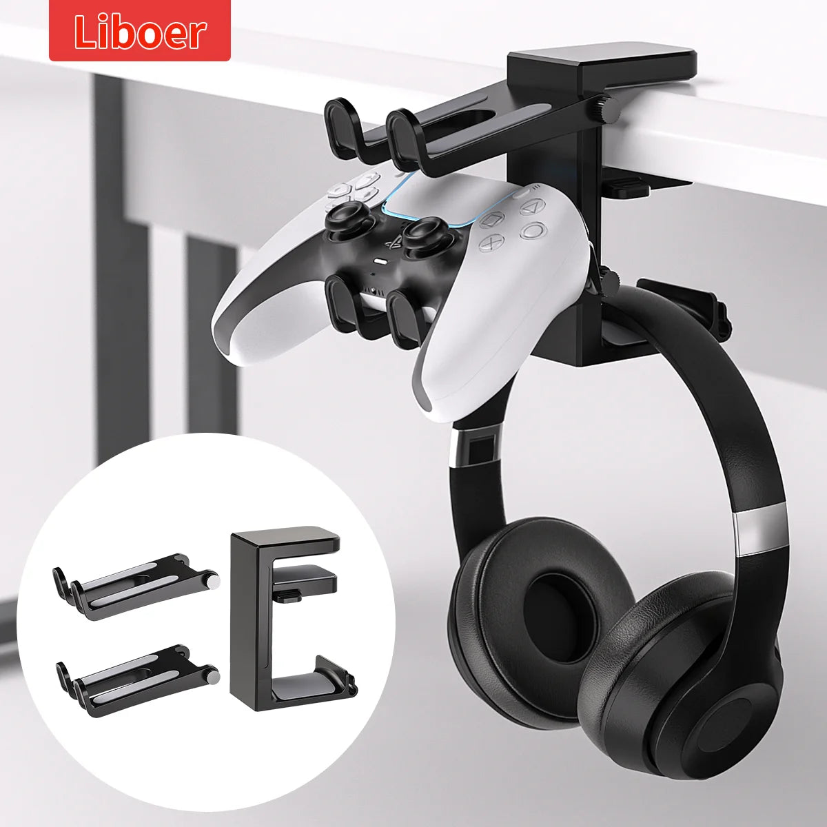 2-in-1 Headset and Game Controller Holder – Clamp Mount