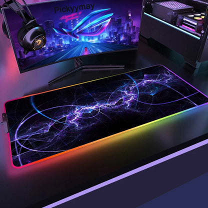 Tapis de Souris Gamer RGB XXL – Design Galaxie Spatiale Antidérapant