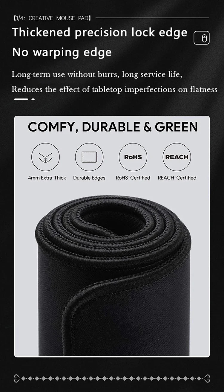 Tapis de Souris XXL Gamer – Design Japonais Lune & Temple | Antidérapant, Imperméable