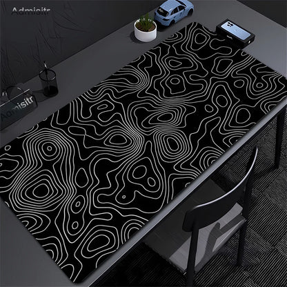 Tapis de Souris Gaming XXL Topographique – Antidérapant, Imperméable et Haute Précision