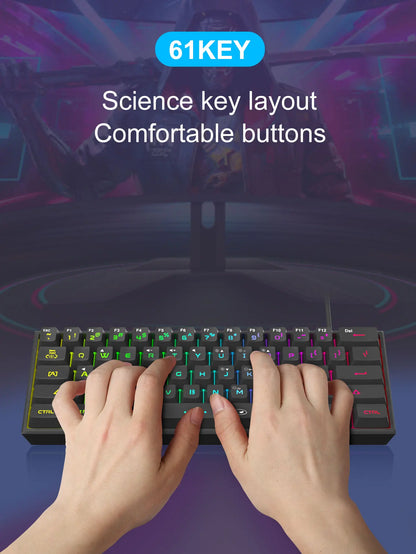 Compact 61-Key RGB Gaming Keyboard – MageGee