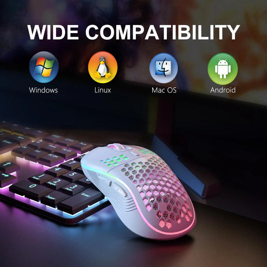 SZKOSTON RGB Wireless Mouse – Lightweight, Rechargeable and Ultra Stylish