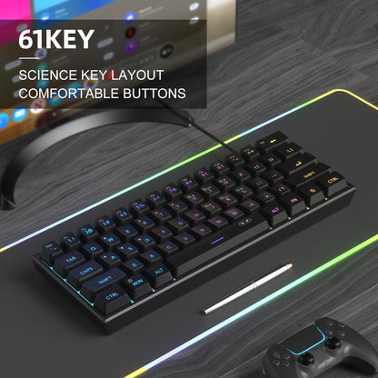 Compact 61-Key RGB Gaming Keyboard – MageGee