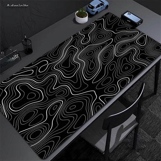 Tapis de Souris Gaming XXL Topographique – Antidérapant, Imperméable et Haute Précision