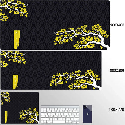 XXL Mouse Pad with Blooming Tree Design - Non-Slip and Waterproof