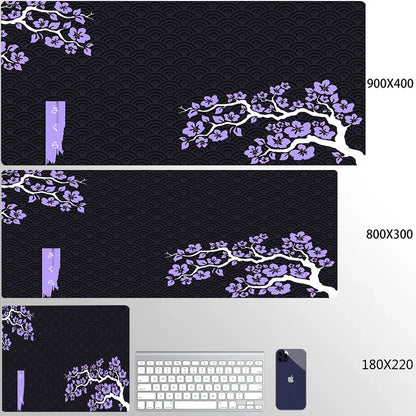 XXL Mouse Pad with Blooming Tree Design - Non-Slip and Waterproof