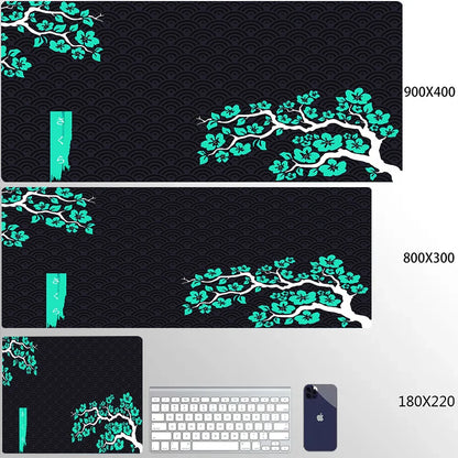 XXL Mouse Pad with Blooming Tree Design - Non-Slip and Waterproof
