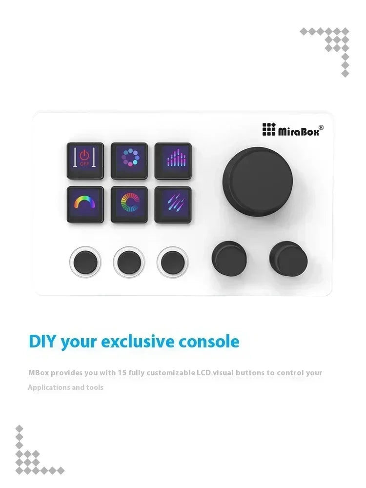Mirabox N3 StreamDeck - Clavier Macro avec Écran LCD et Molette - Console de Contrôle pour Streaming et Gaming