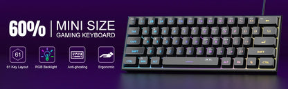 Compact 61-Key RGB Gaming Keyboard – MageGee