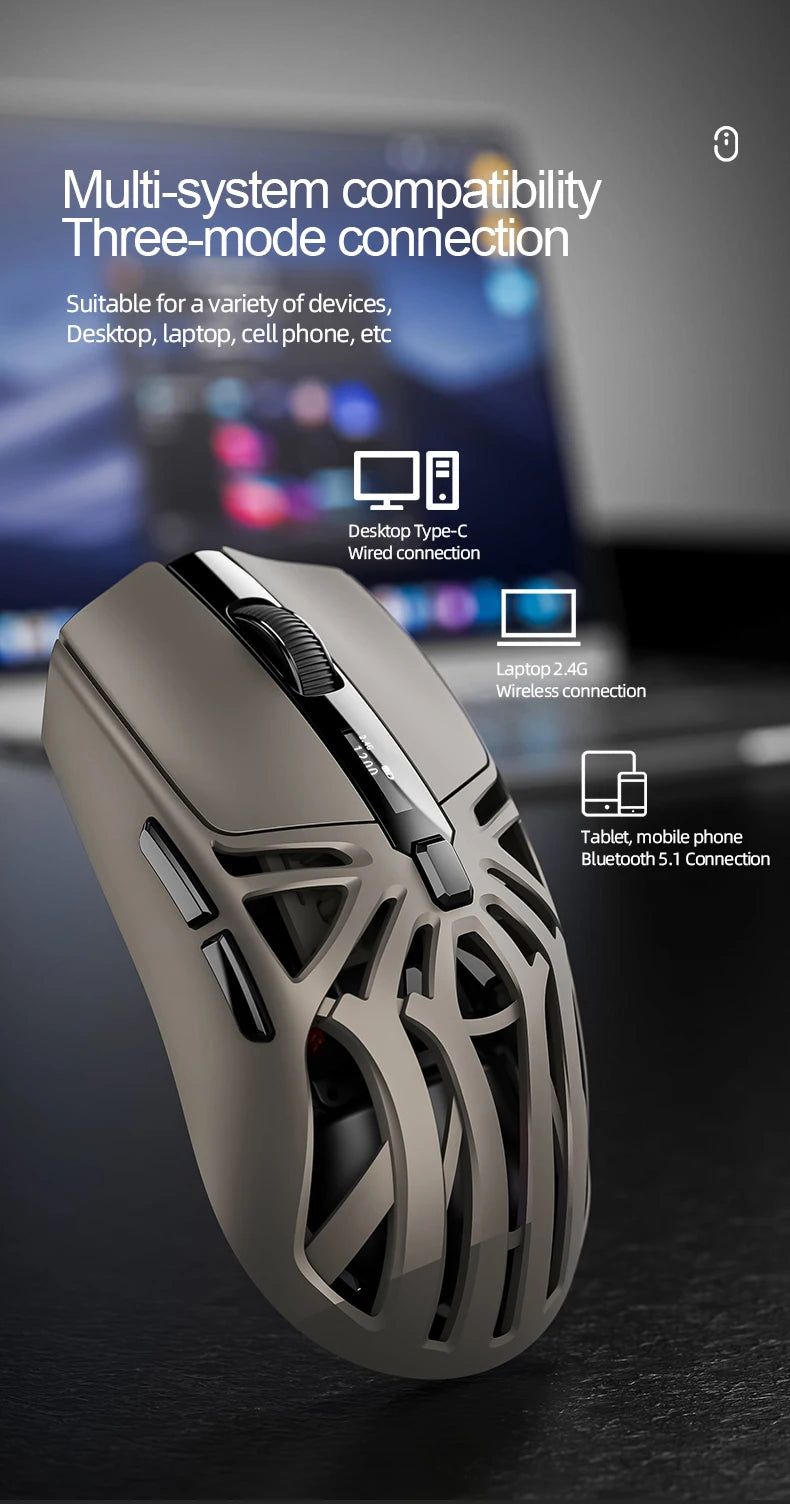 SMAILWOLF RS8 – Wireless Gaming Mouse with Digital Display (73g)