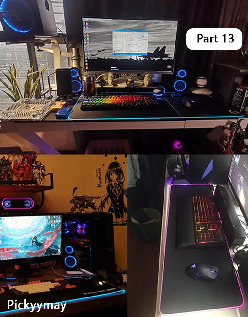 Tapis de Souris Gamer RGB XXL – Design Galaxie Spatiale Antidérapant