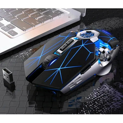 Souris Gaming Sans Fil Rechargeable 2.4G - 1600 DPI Rétroéclairage LED 7 Couleurs