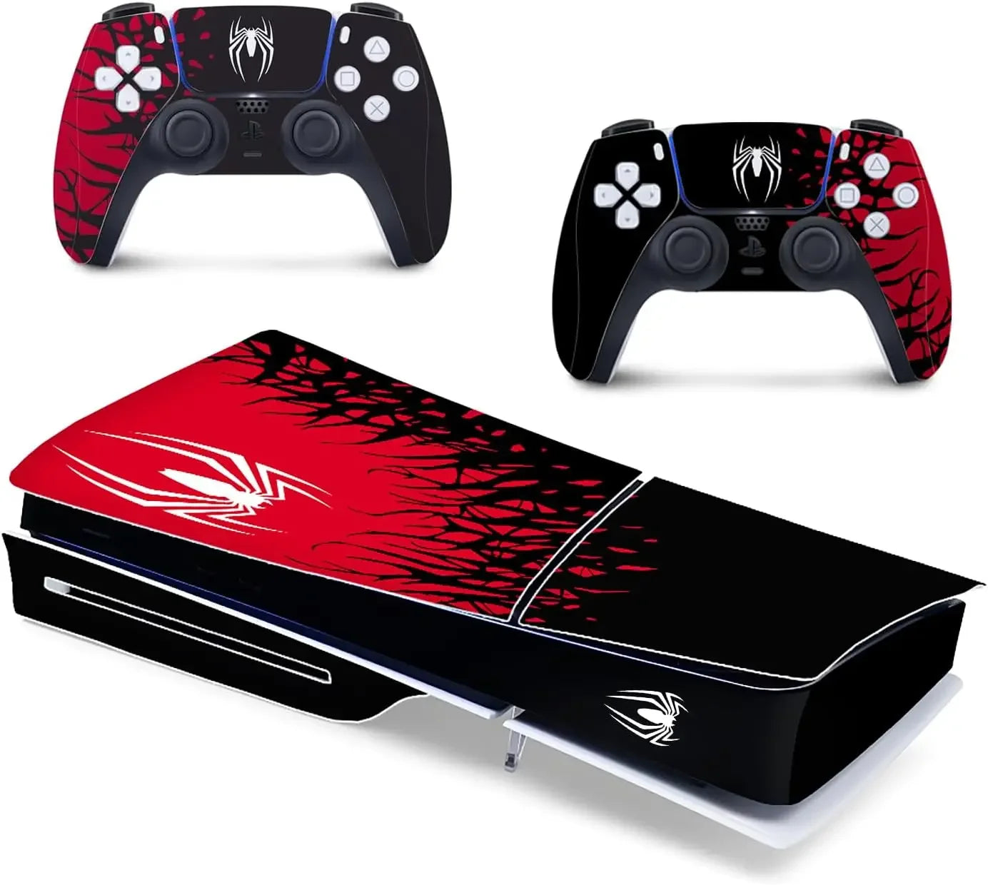 Skin Spider-Man Rouge & Noir pour PS5 Slim – Style et Protection Ultime
