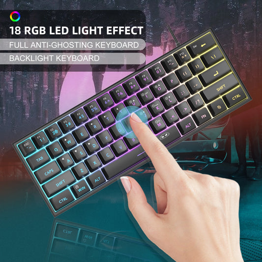 MageGee 61-Key RGB Gaming Keyboard – Compact, Water-Resistant, and High-Performance