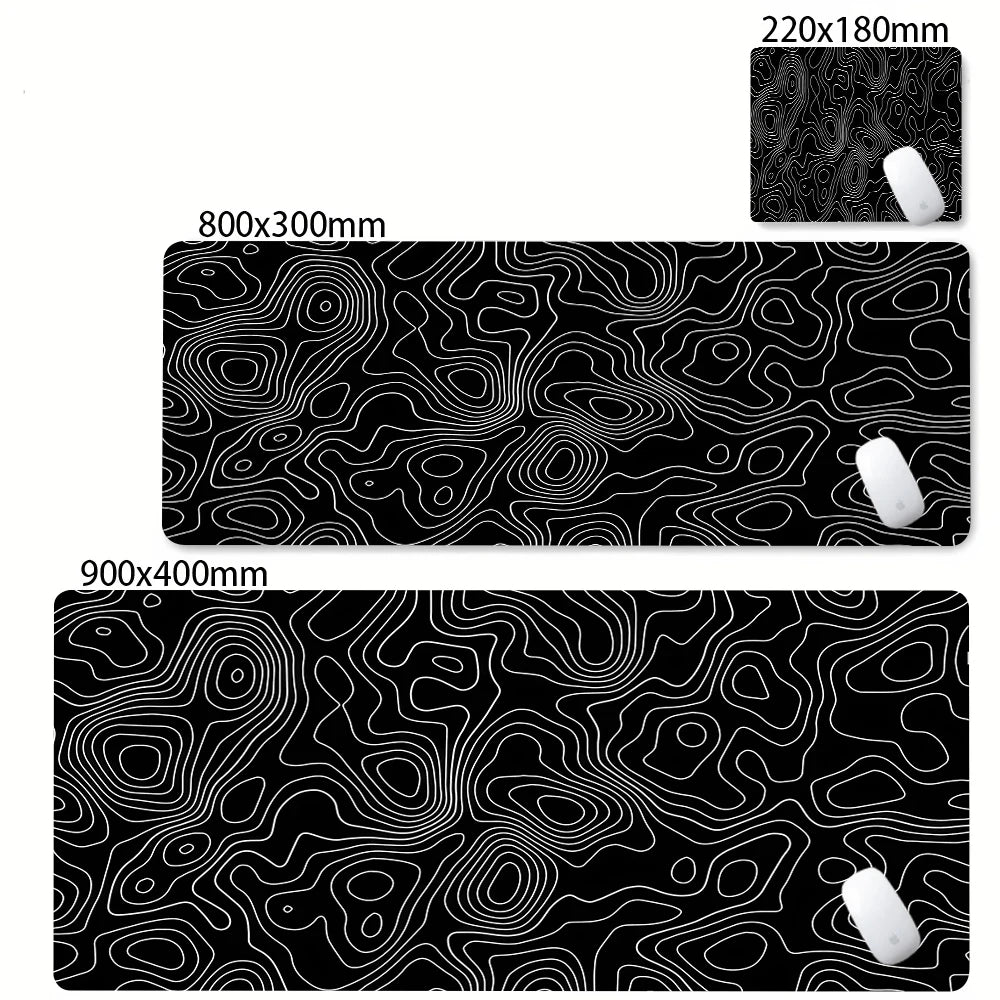 Tapis de Souris Gaming XXL Topographique – Antidérapant, Imperméable et Haute Précision