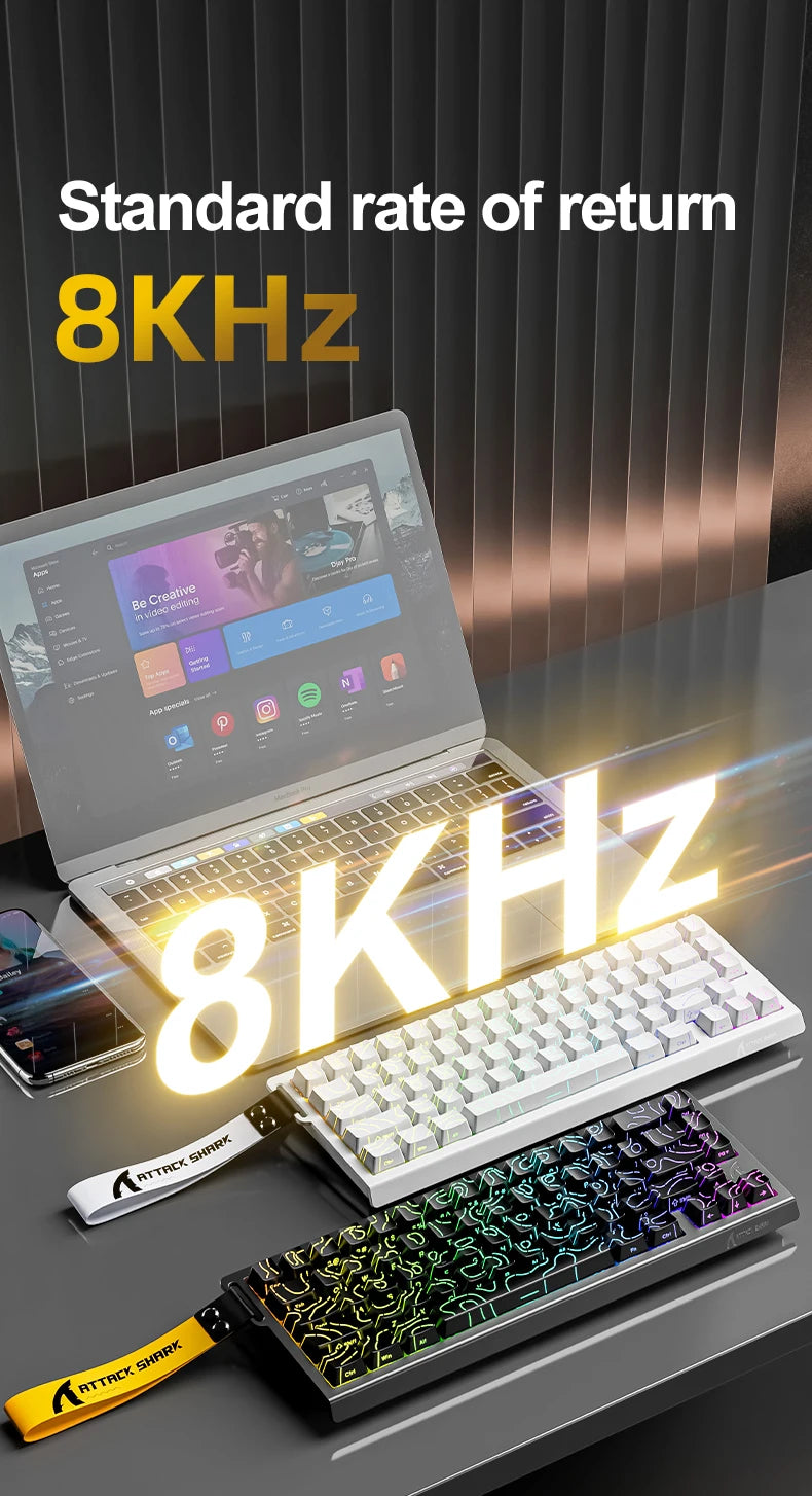 Attack Shark X68HE – Clavier Magnétique Gaming 8KHz Haute Performance