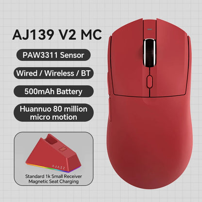 AJAZZ AJ139 V2 MC – Souris Gaming Sans Fil à Base Magnétique RGB