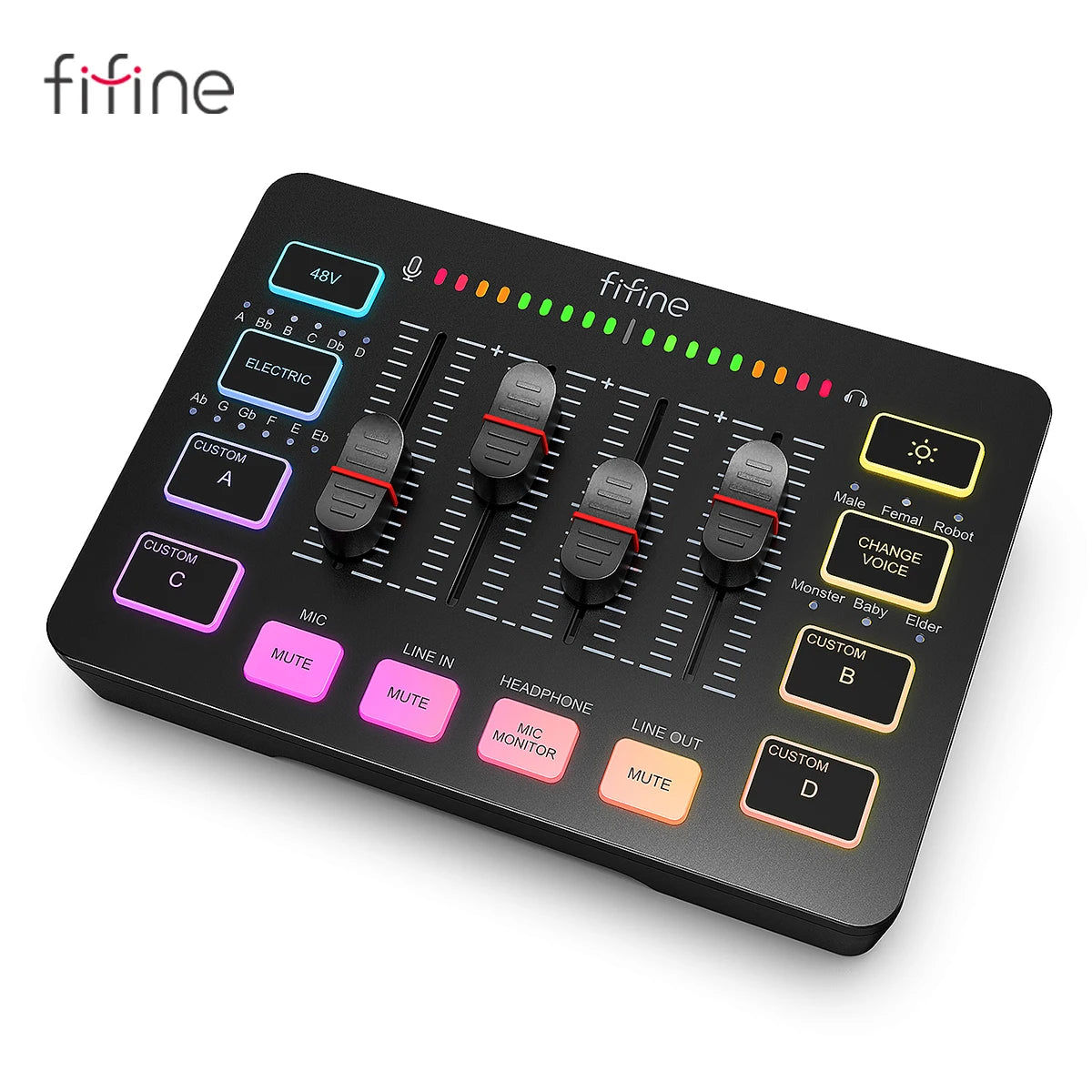 FIFINE SC3 – Table de Mixage Audio RGB pour Streaming, Gaming & Podcast
