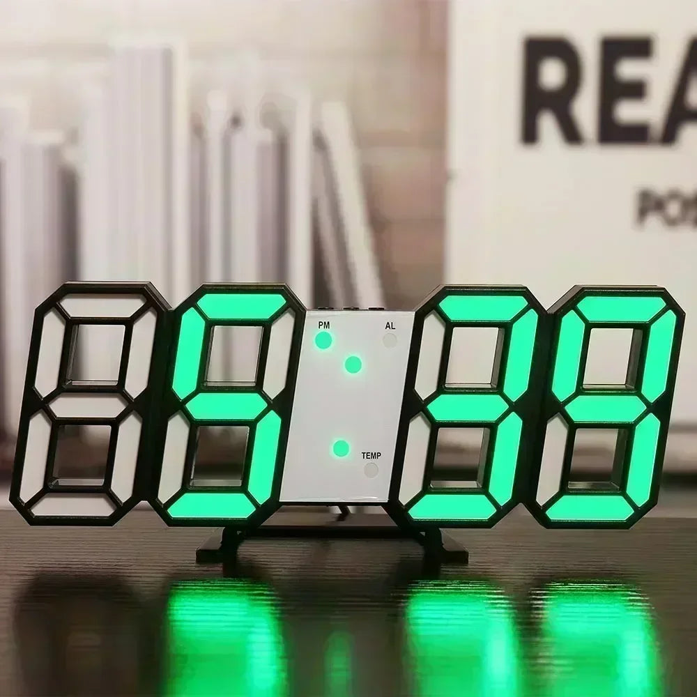 Horloge murale numérique LED 3D – Design moderne à affichage lumineux