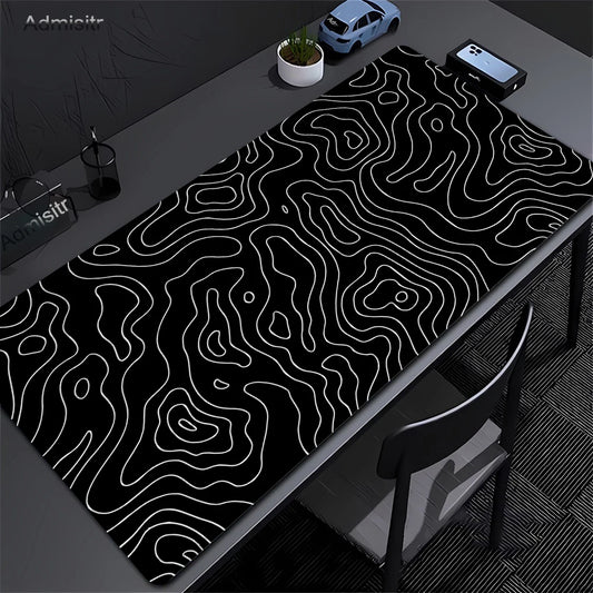 Tapis de Souris Gaming XXL Topographique – Antidérapant, Imperméable et Haute Précision