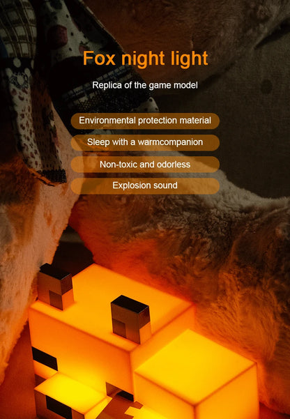 Lampe de Nuit Renard Minecraft - Veilleuse LED Orange Officielle pour Chambre Gaming et Enfant