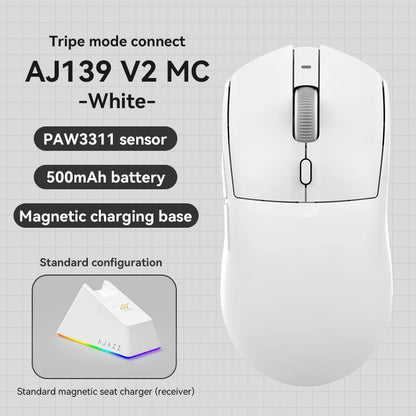 AJAZZ AJ139 V2 MC – Souris Gaming Sans Fil à Base Magnétique RGB