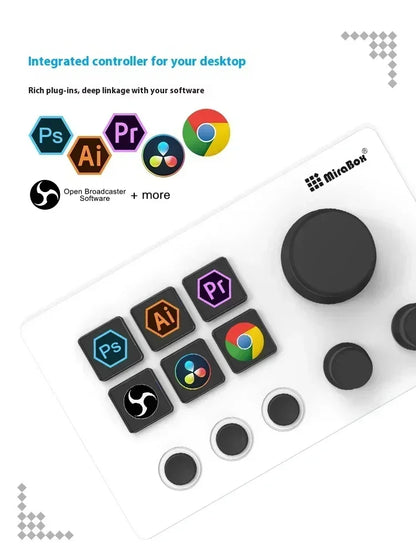 Mirabox N3 StreamDeck - Clavier Macro avec Écran LCD et Molette - Console de Contrôle pour Streaming et Gaming