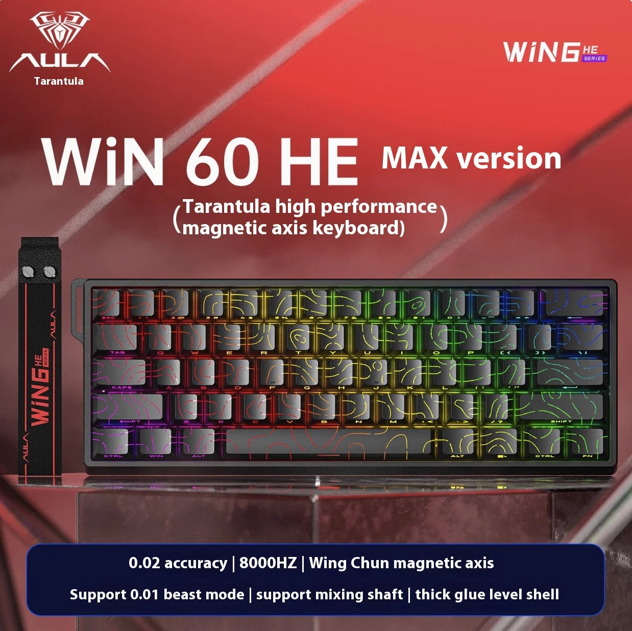 Clavier Mécanique Gaming AULA Win60/68 HE – Switchs Magnétiques, RGB & Performance E-Sport