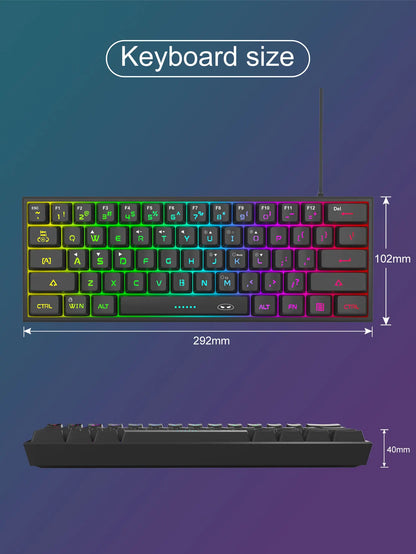 Compact 61-Key RGB Gaming Keyboard – MageGee