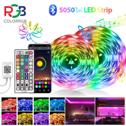 5050 RGB LED Strip aiopp – Bluetooth Control via Happylight App | Music Synchronization, Home Ambient Lighting and Gaming