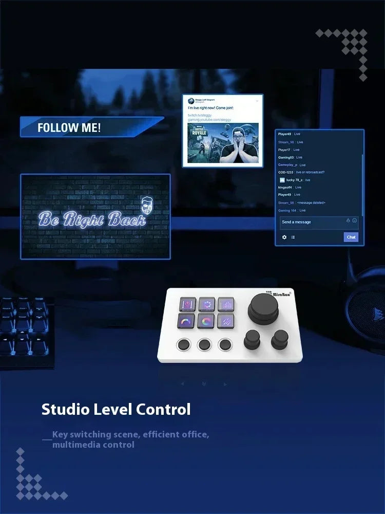 Mirabox N3 StreamDeck - Clavier Macro avec Écran LCD et Molette - Console de Contrôle pour Streaming et Gaming