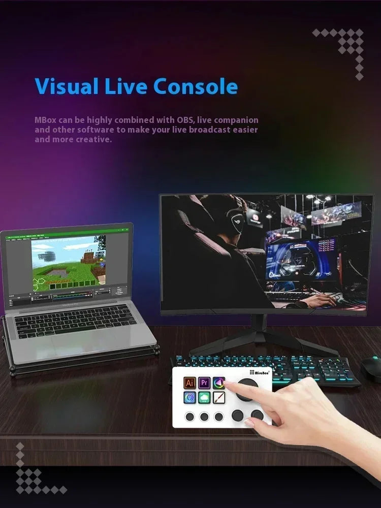 Mirabox N3 StreamDeck - Clavier Macro avec Écran LCD et Molette - Console de Contrôle pour Streaming et Gaming