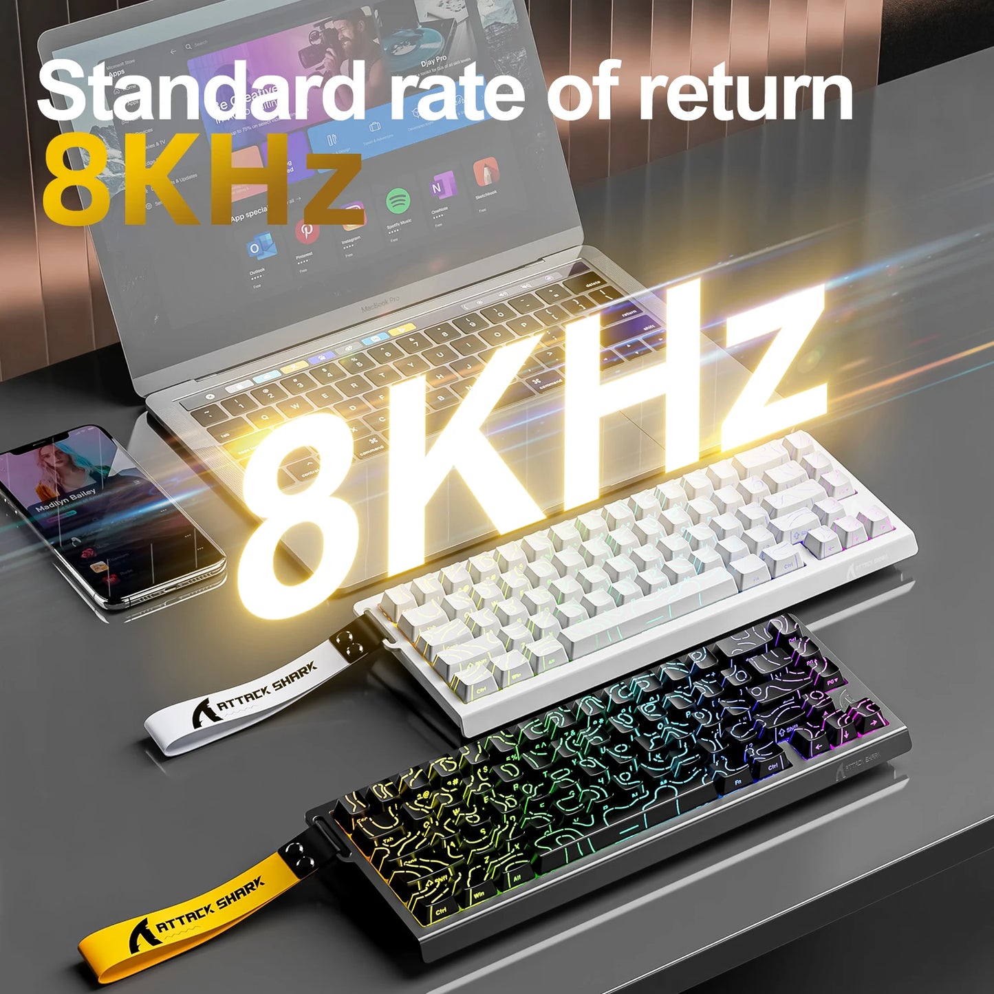 Attack Shark X68HE – Clavier Magnétique Gaming 8KHz Haute Performance