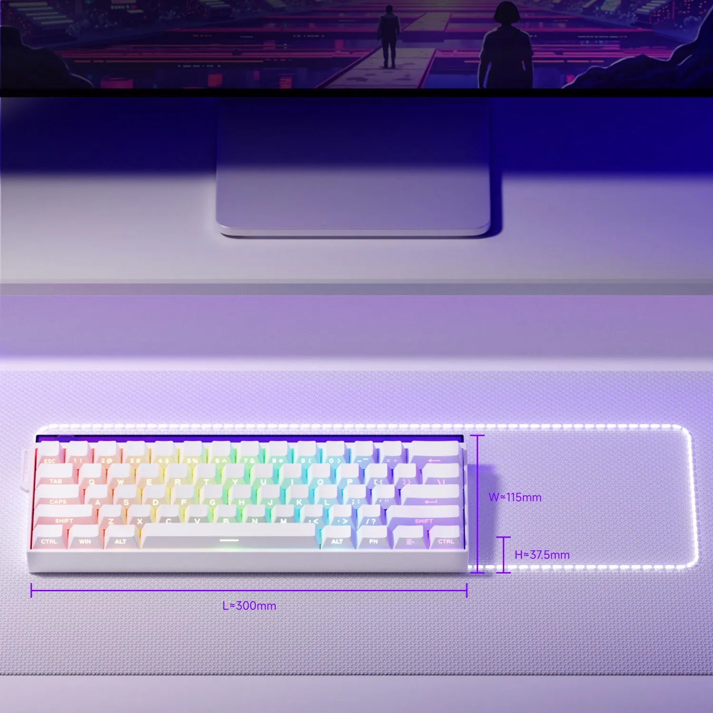 Veekos Shine60 HE – Clavier Magnétique Gaming RGB Tri-Mode (Wired / Wireless / Bluetooth)